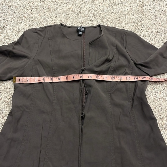 Eileen Fisher Brown Jacket Wool Viscose Sz M Petite Minimalist Lagenlook - Picture 7 of 9